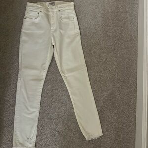 AGOLDE Sophie White High Rise Cropped Skinny Jeans